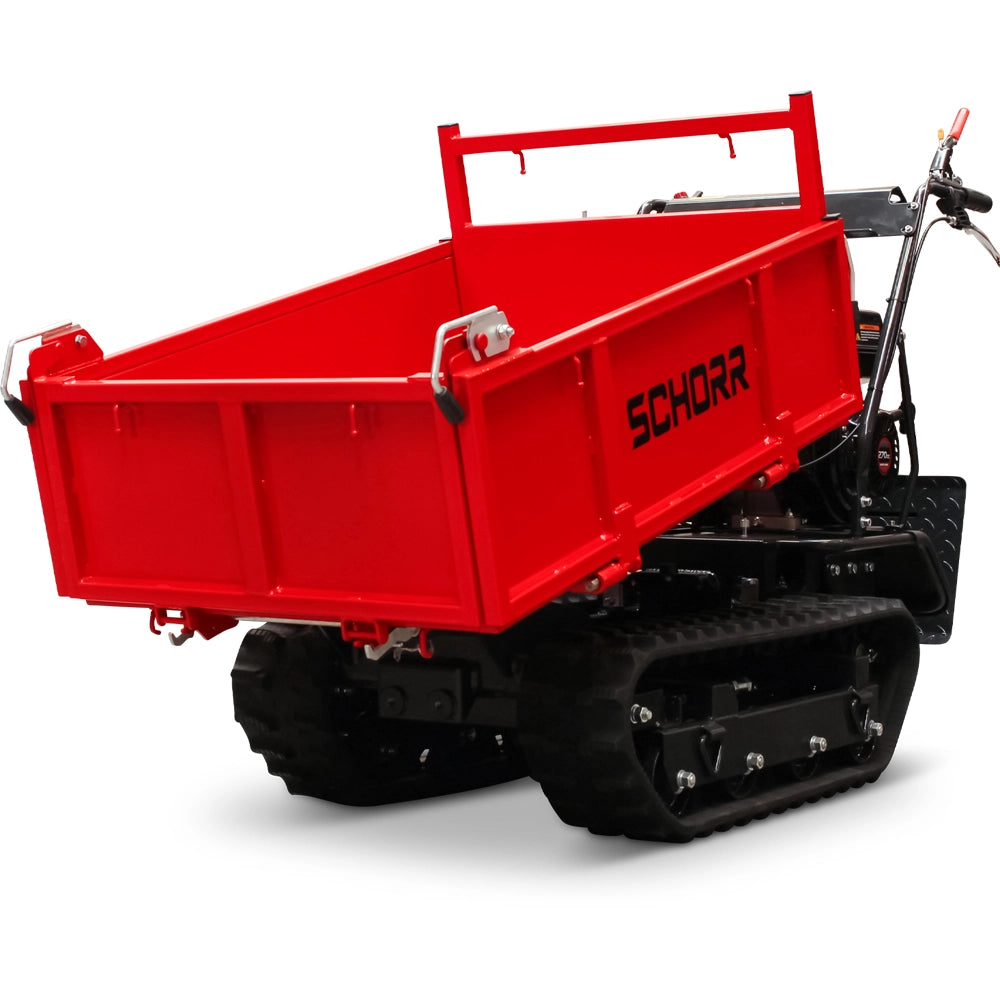 SCHORR Minidumper RR500DHKB2 PRO 500kg Kiste mit Kipphydraulik und Mitfahrplattform 9,2 PS Motor Raupendumper