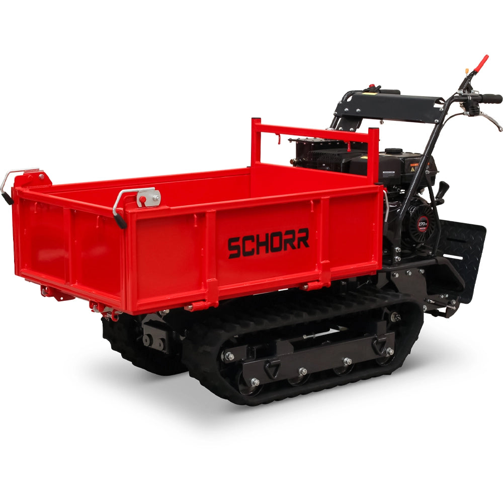 SCHORR Minidumper RR500DHKB2 PRO 500kg Kiste mit Kipphydraulik und Mitfahrplattform 9,2 PS Motor Raupendumper