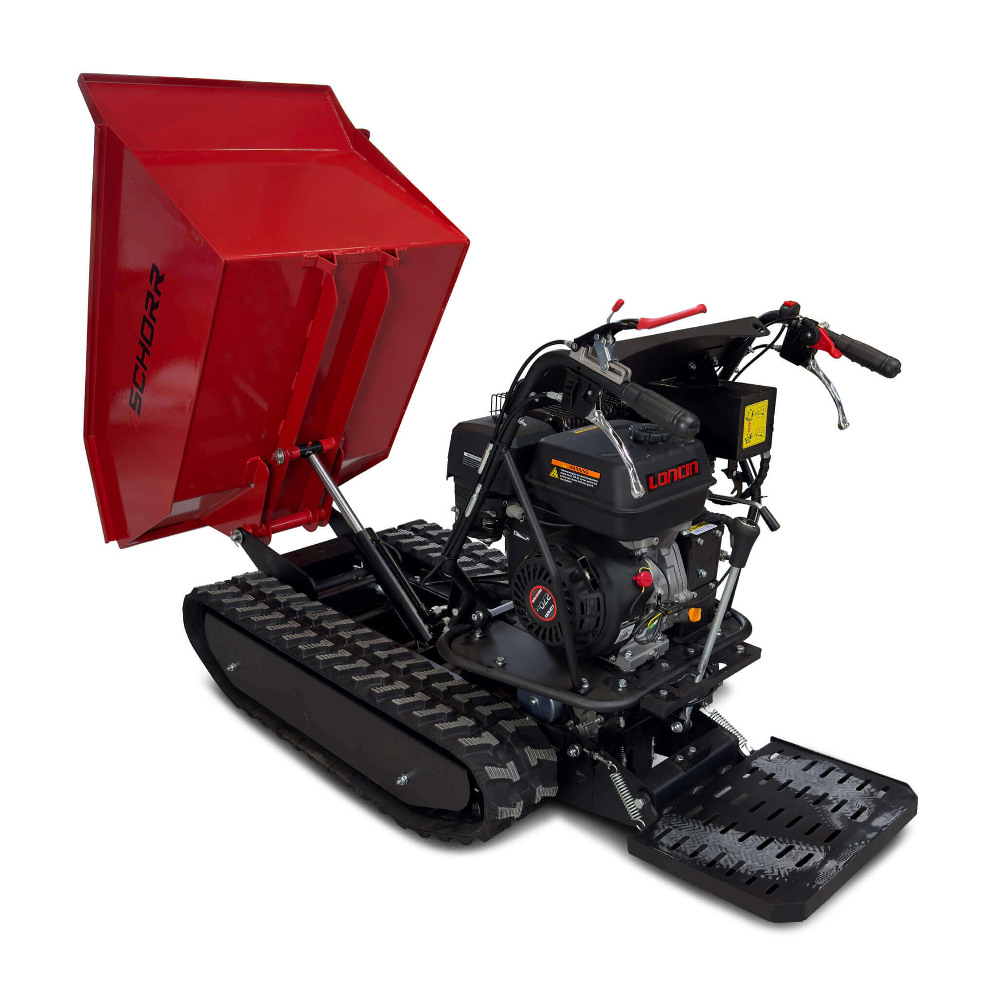 SCHORR Minidumper RR500DHKA 500kg mit Kipphydraulik und Mitfahrplattform 9,2 PS Motor Raupendumper
