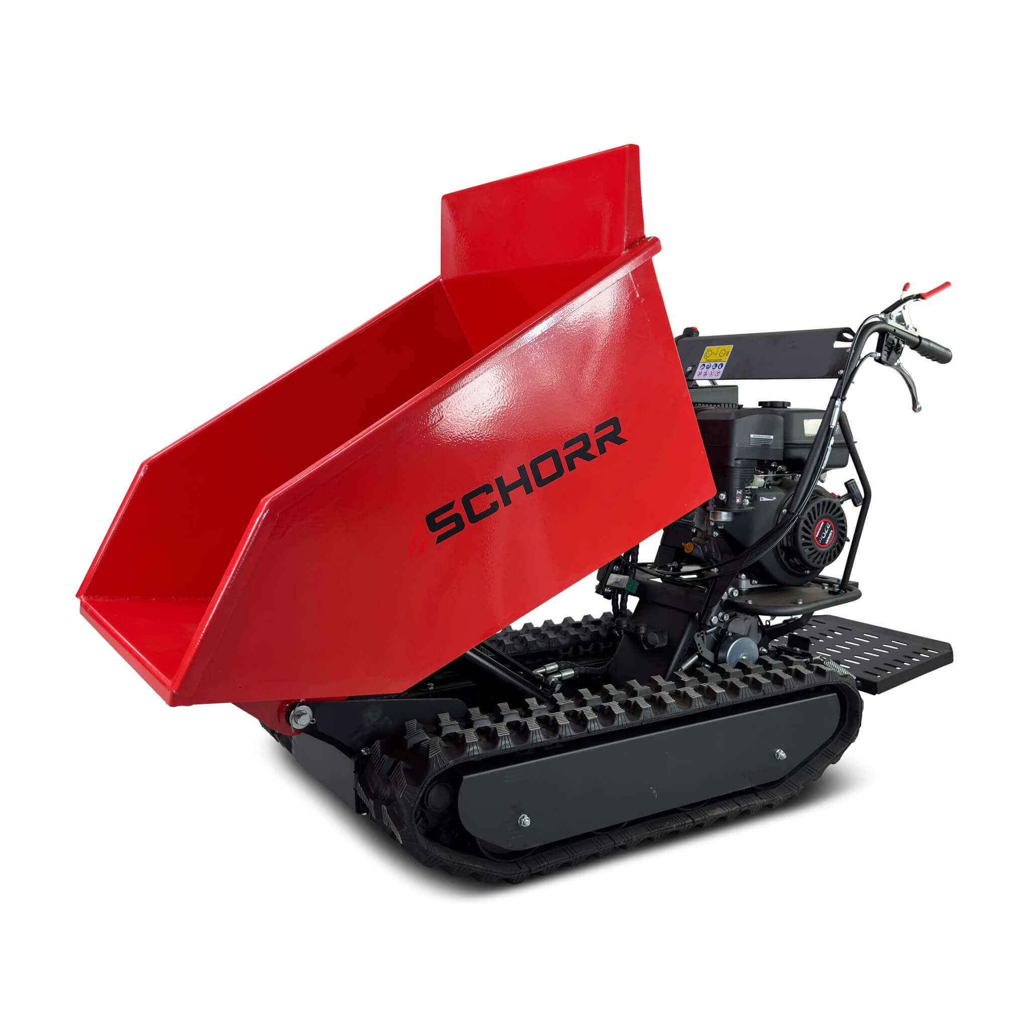 SCHORR Minidumper RR500DHKA 500kg mit Kipphydraulik und Mitfahrplattform 9,2 PS Motor Raupendumper