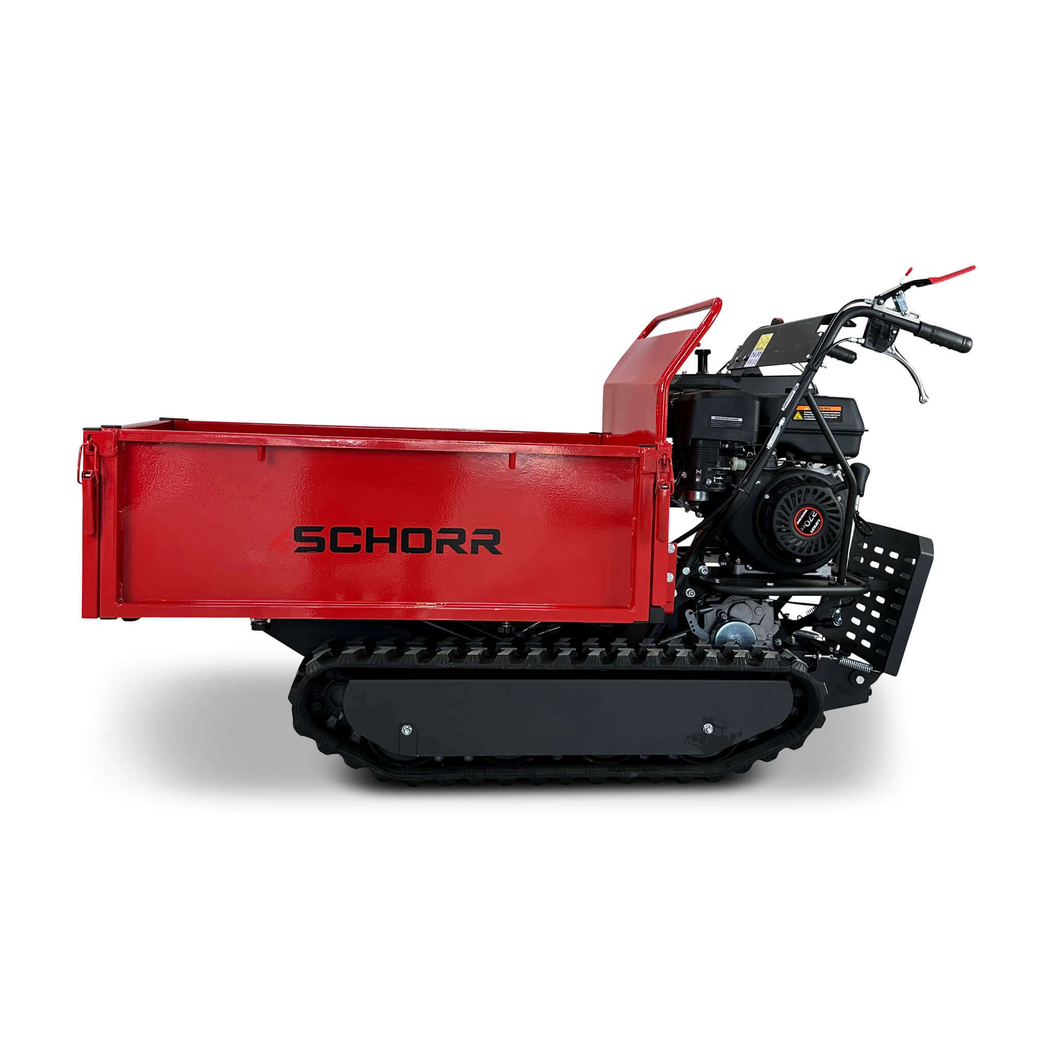 SCHORR Minidumper RR500DHKB 500kg mit Kiste, Kipphydraulik und Mitfahrplattform 9,2 PS Motor Raupendumper