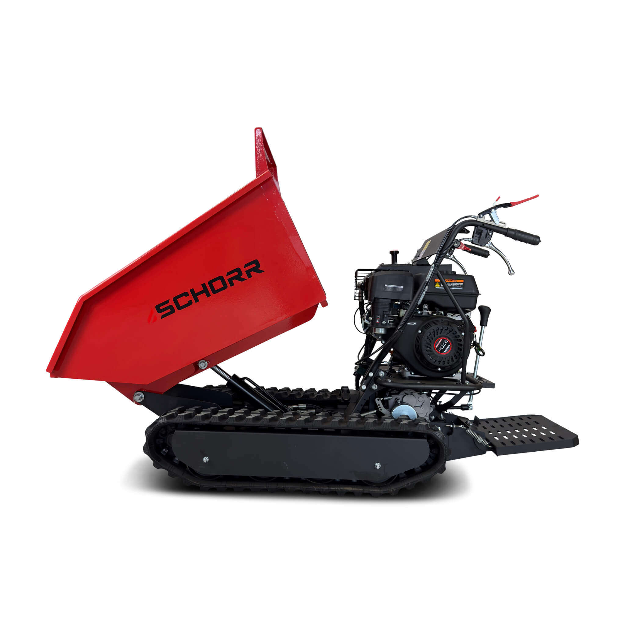 SCHORR Minidumper RR500DHKA 500kg mit Kipphydraulik und Mitfahrplattform 9,2 PS Motor Raupendumper