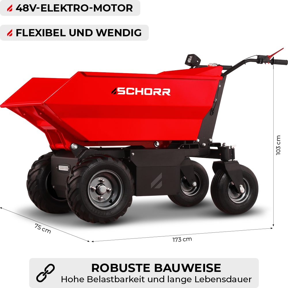 SCHORR Minidumper RR500DEHRA Mulde 500kg 48V Elektromotor 1000 Watt
