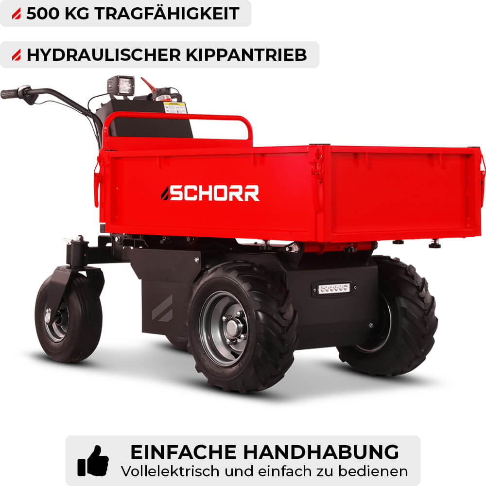 SCHORR Minidumper RR500DEHRB Kistenaufbau 500kg 48V Elektromotor 1000 Watt