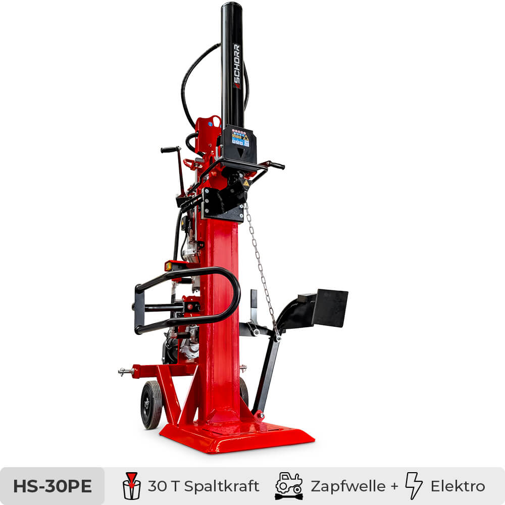 SCHORR Holzspalter 30t HS-30PE PRO Zapfwelle + Elektro 400V Spalter stehend inkl. Stammheber