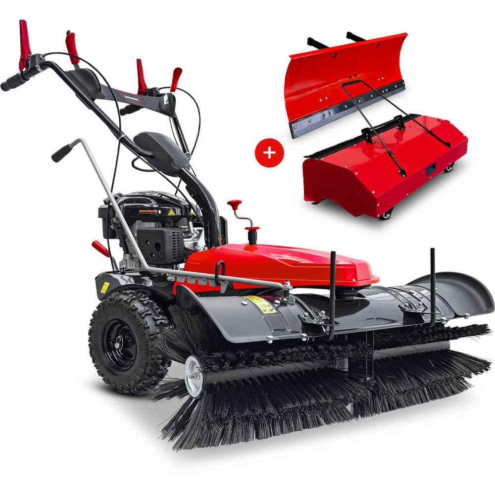 SCHORR RR1000KB Motorbesen inkl. Schneeschild und Auffangbehälter Kehrmaschine Benzin