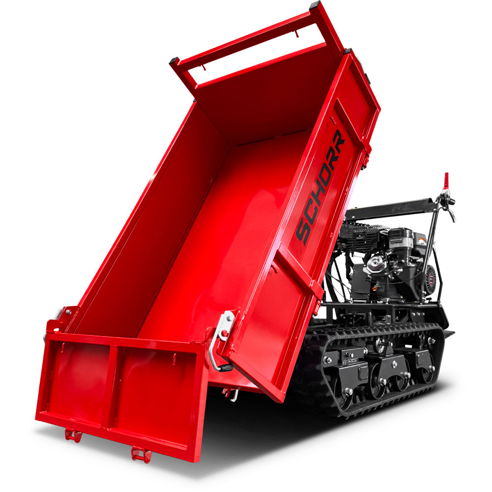 SCHORR Minidumper 1000kg RR1000DHKB PRO Raupendumper Flachmulde Kiste Benzindumper