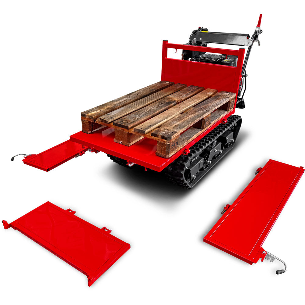 SCHORR Minidumper 1000kg RR1000DHKB PRO Raupendumper Flachmulde Kiste Benzindumper