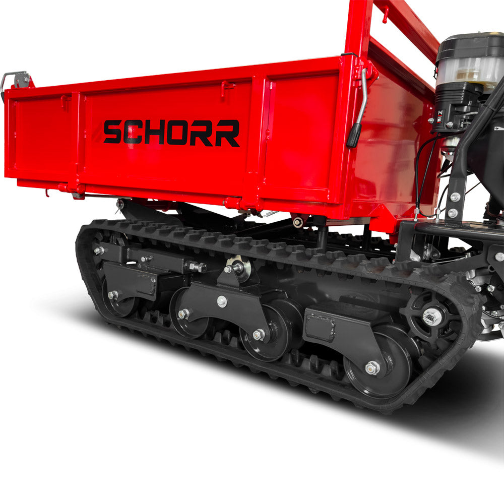 SCHORR Minidumper 1000kg RR1000DHKB PRO Raupendumper Flachmulde Kiste Benzindumper