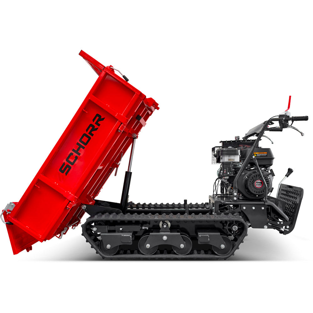 SCHORR Minidumper 1000kg RR1000DHKB PRO Raupendumper Flachmulde Kiste Benzindumper