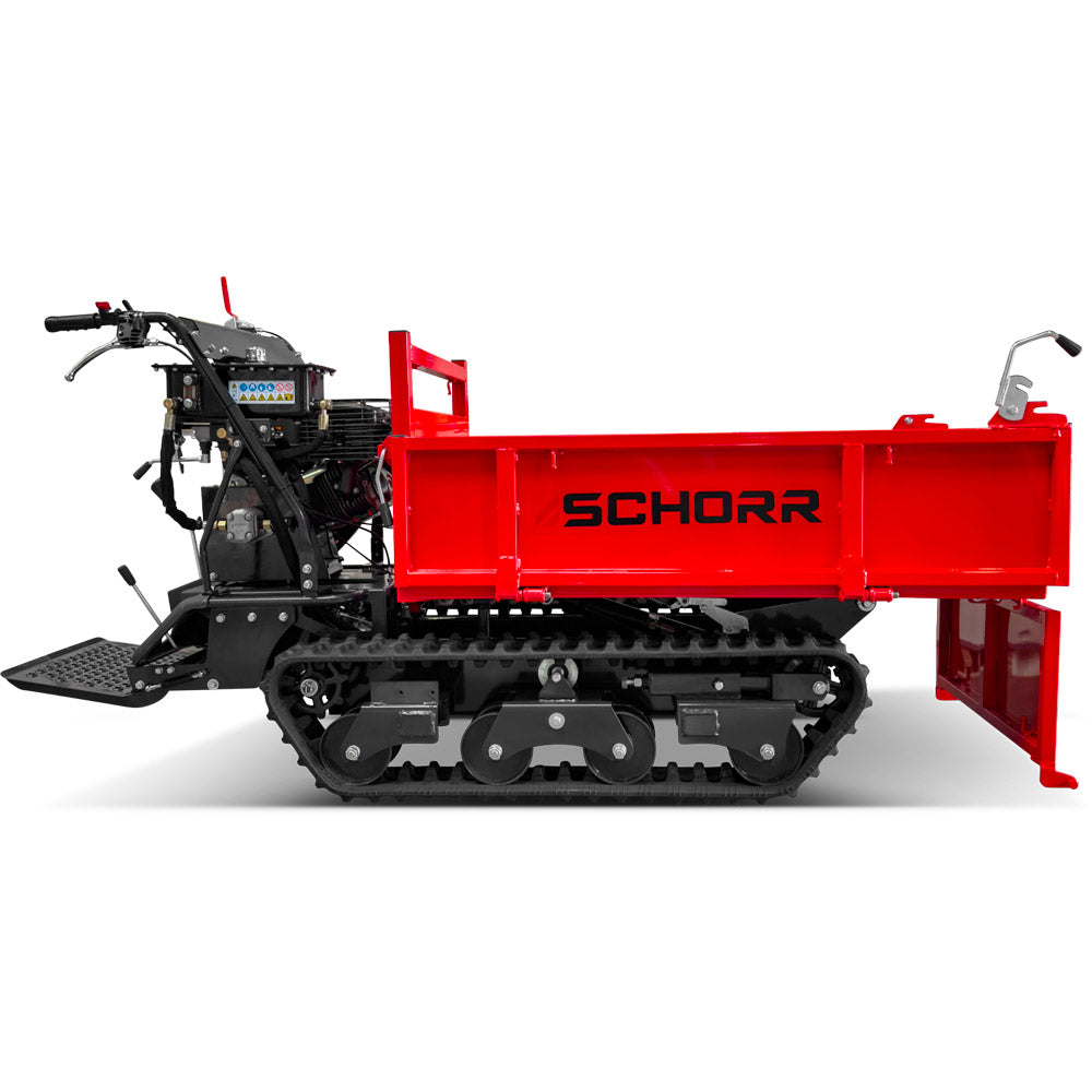 SCHORR Minidumper 1000kg RR1000DHKB PRO Raupendumper Flachmulde Kiste Benzindumper