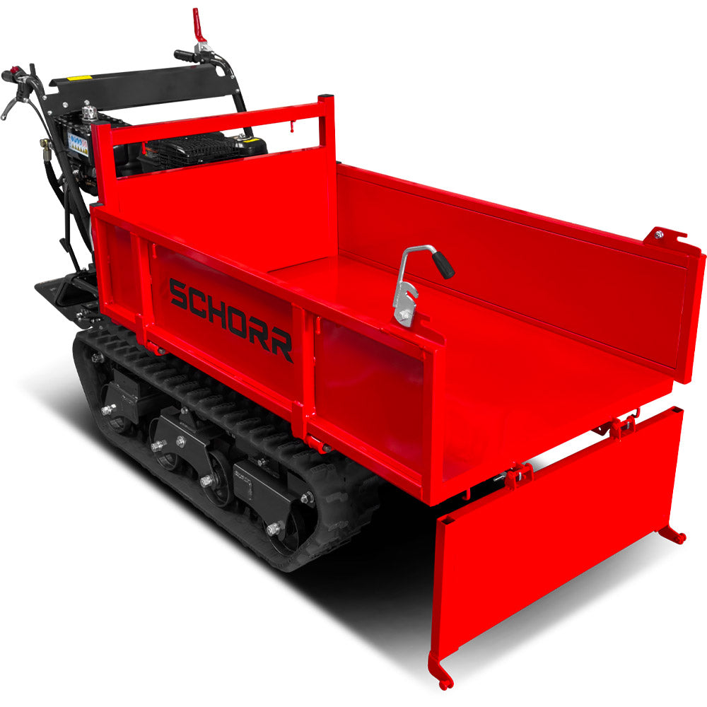 SCHORR Minidumper 1000kg RR1000DHKB PRO Raupendumper Flachmulde Kiste Benzindumper