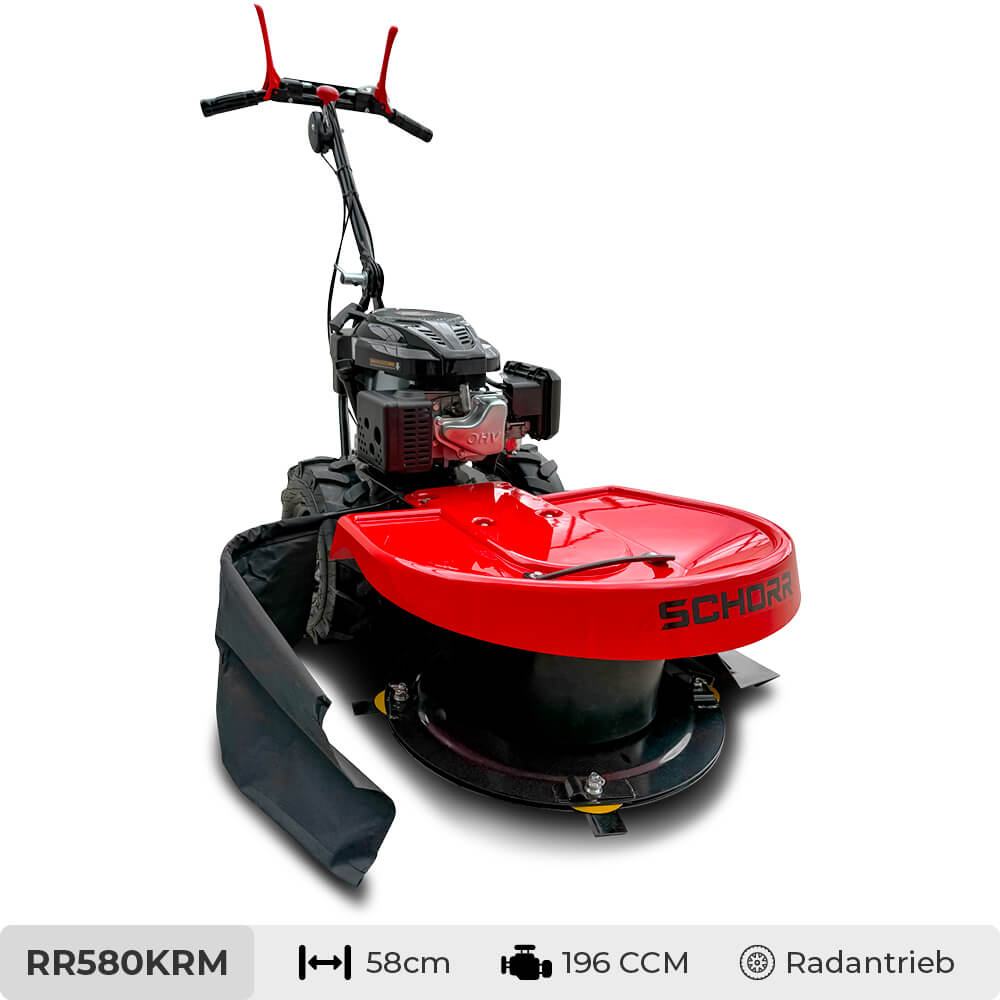 SCHORR Kreiselmäher RR580KRM Hochgrasmäher Sichelmäher 6PS 196ccm