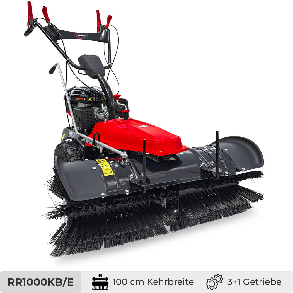 SCHORR RR1000KB Motorbesen inkl. Schneeschild und Auffangbehälter Kehrmaschine Benzin