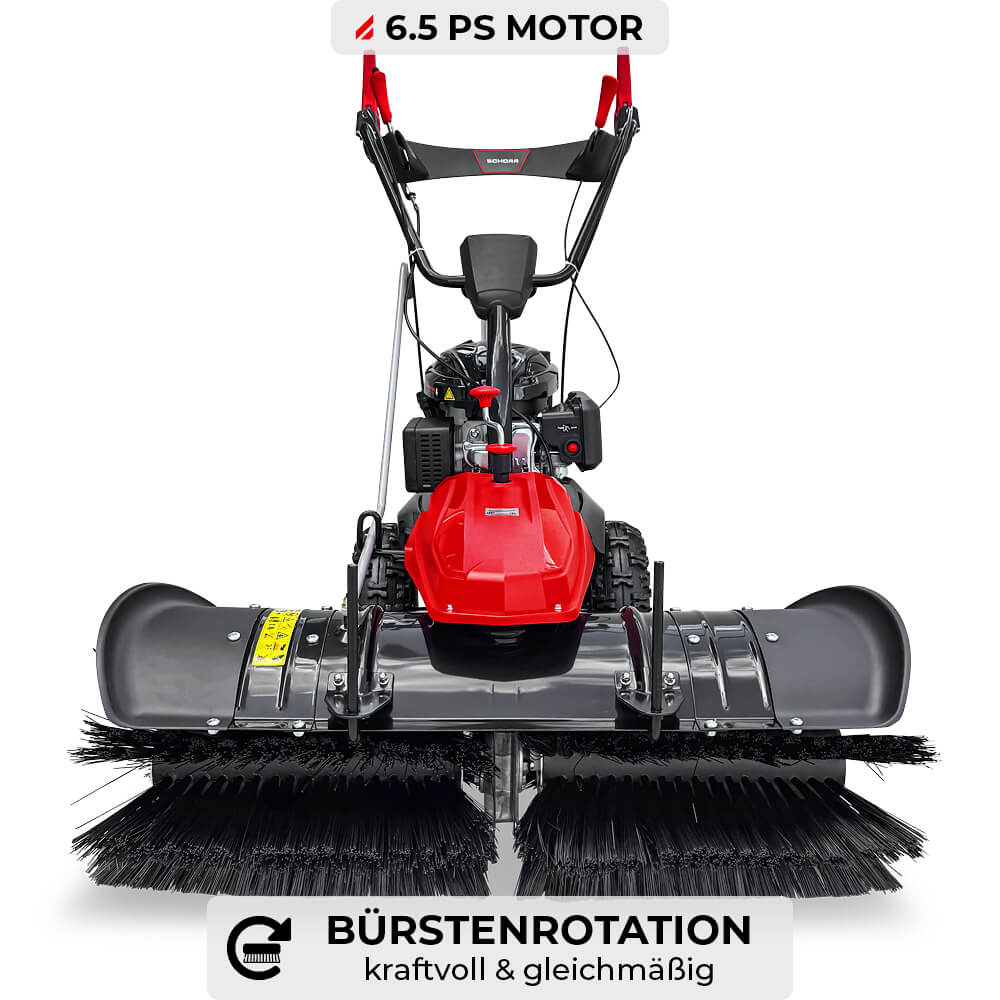 SCHORR RR1000KB Motorbesen inkl. Schneeschild und Auffangbehälter Kehrmaschine Benzin