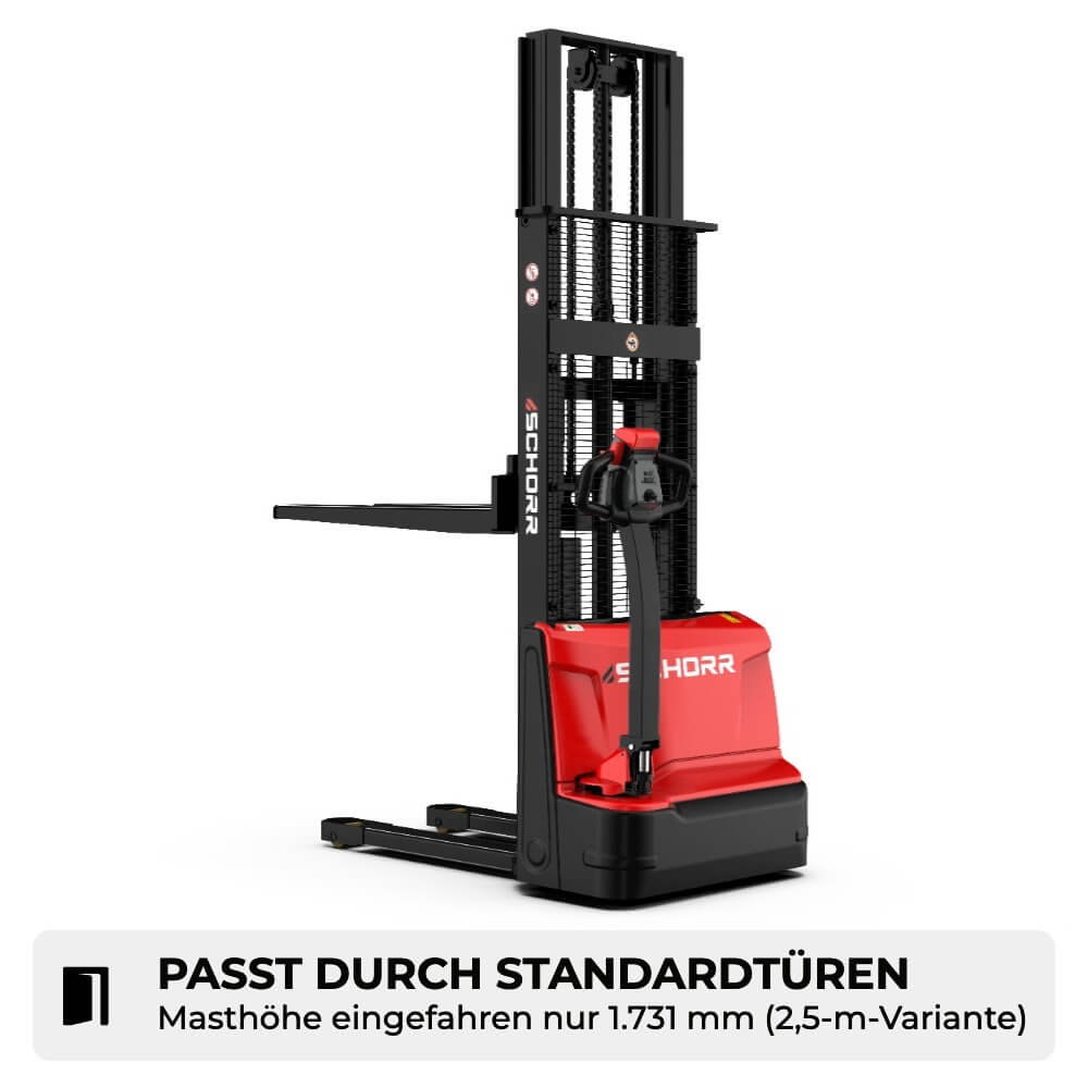 SCHORR Elektro Hochhubwagen PRO 1500KG (2,5m - 4,1m Hubhöhe)
