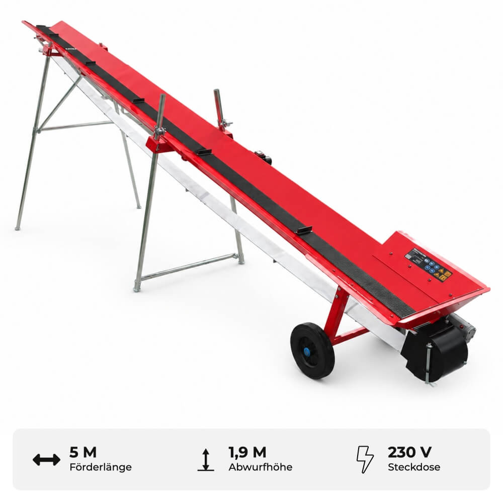 SCHORR Brennholz Förderband elektrisch Transportband 5m 230v