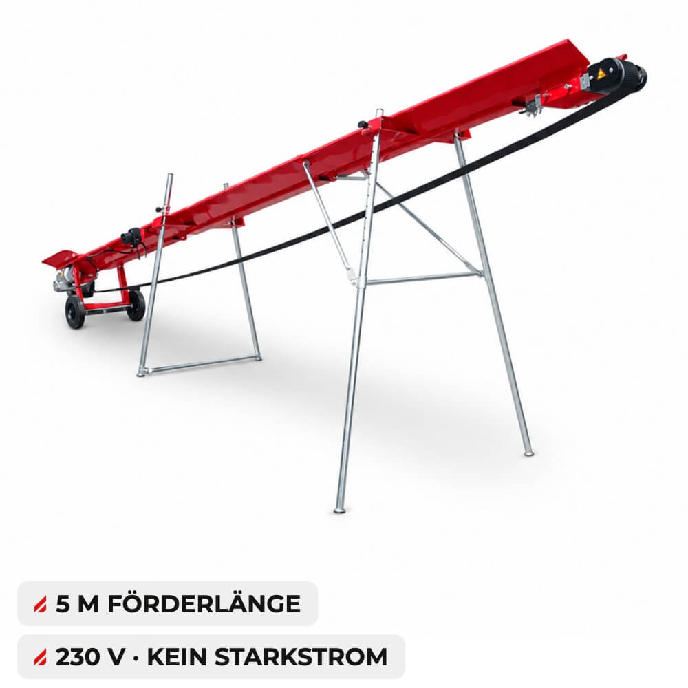 SCHORR Brennholz Förderband elektrisch Transportband 5m 230v