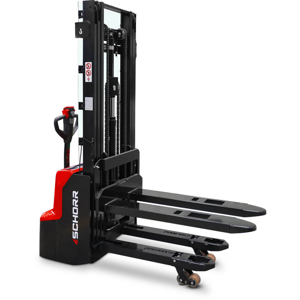 SCHORR Elektro Hochhubwagen PRO+ mit Initialhub & Freihub 1300KG (2,9m - 4,2m Hubhöhe)