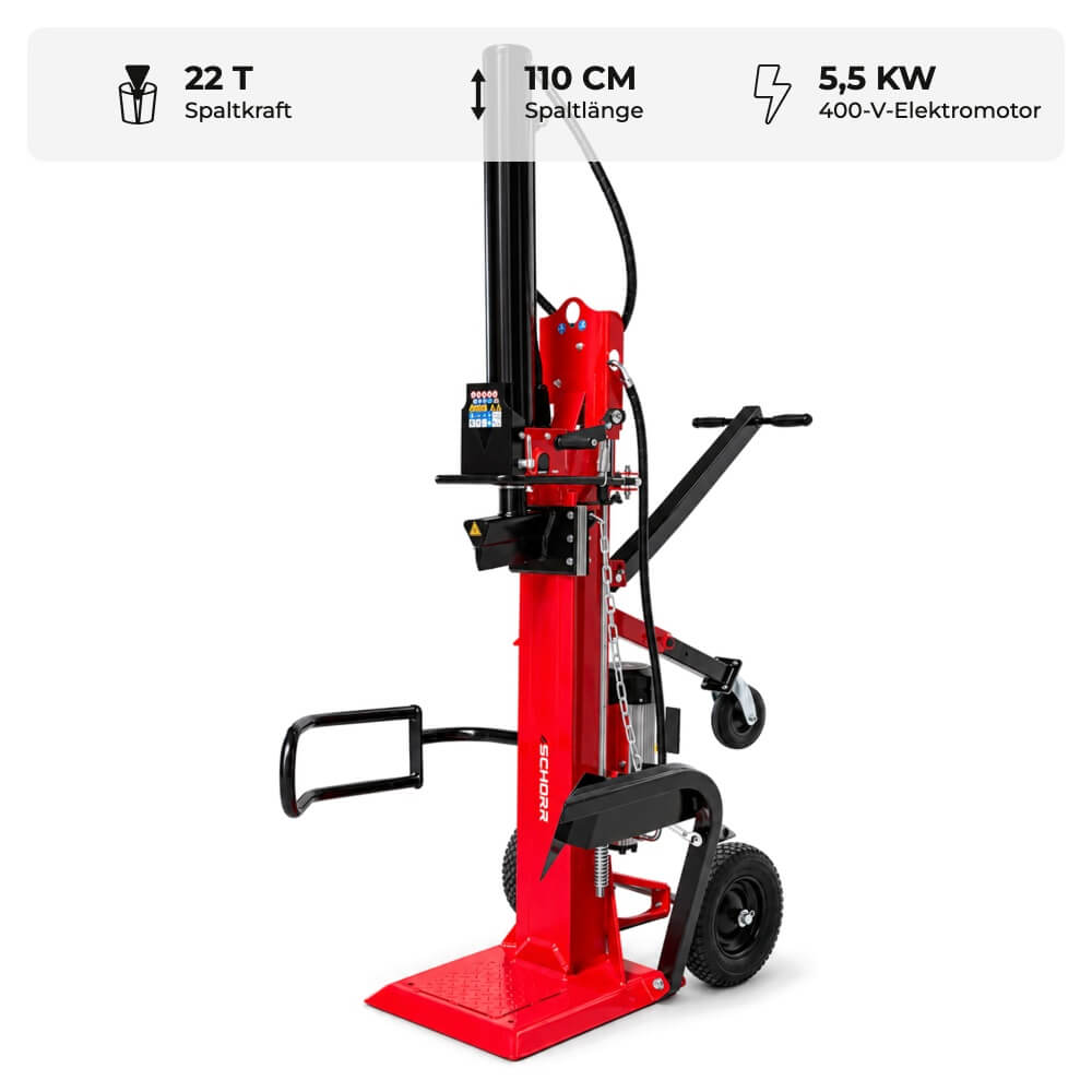 SCHORR Holzspalter 22t HS-22E PRO Elektro 400V Spalter stehend inkl. Stammheber