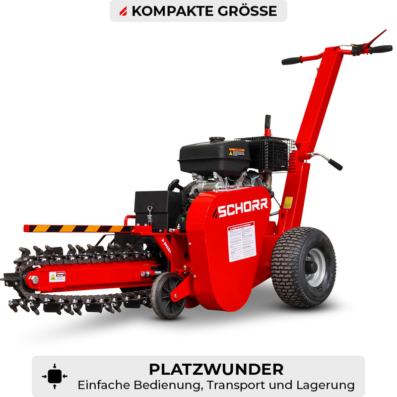 SCHORR Grabenfräse RR600GF Kabelfräse 12,4PS 420ccm E-Start Schachtfräse