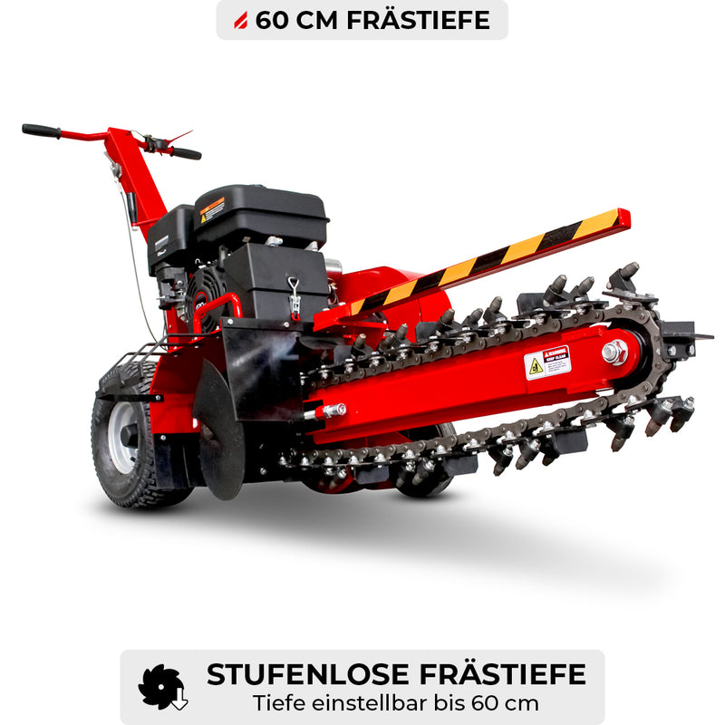 SCHORR Grabenfräse RR600GF Kabelfräse 12,4PS 420ccm E-Start Schachtfräse