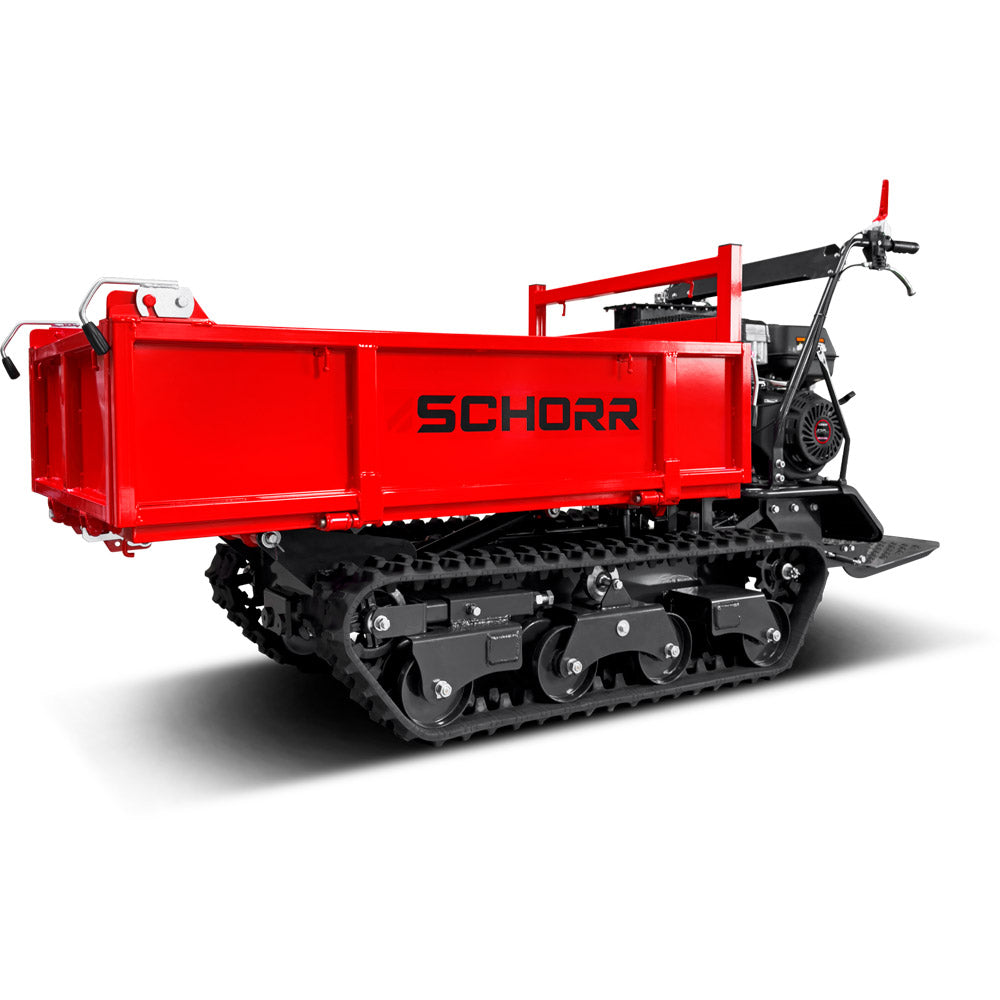 SCHORR Minidumper 1000kg RR1000DHKB PRO Raupendumper Flachmulde Kiste Benzindumper