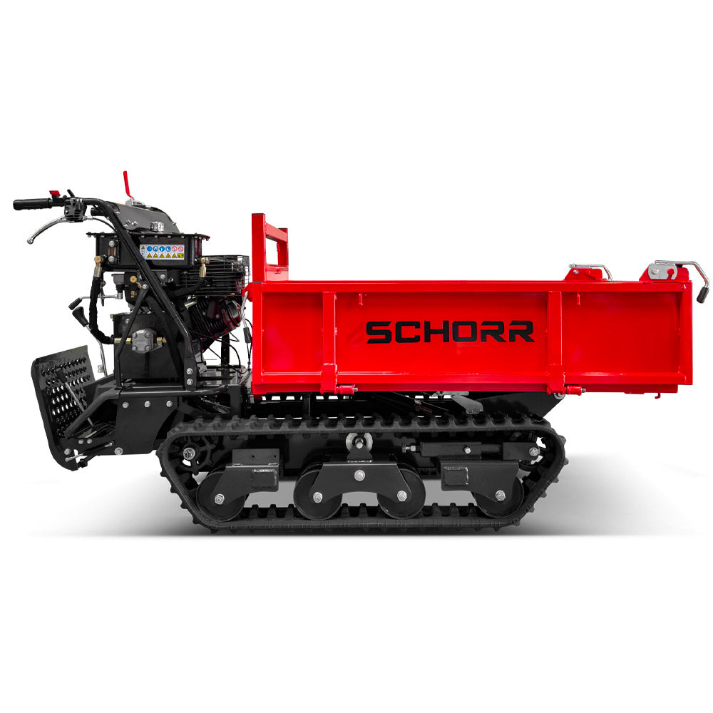 SCHORR Minidumper 1000kg RR1000DHKB PRO Raupendumper Flachmulde Kiste Benzindumper