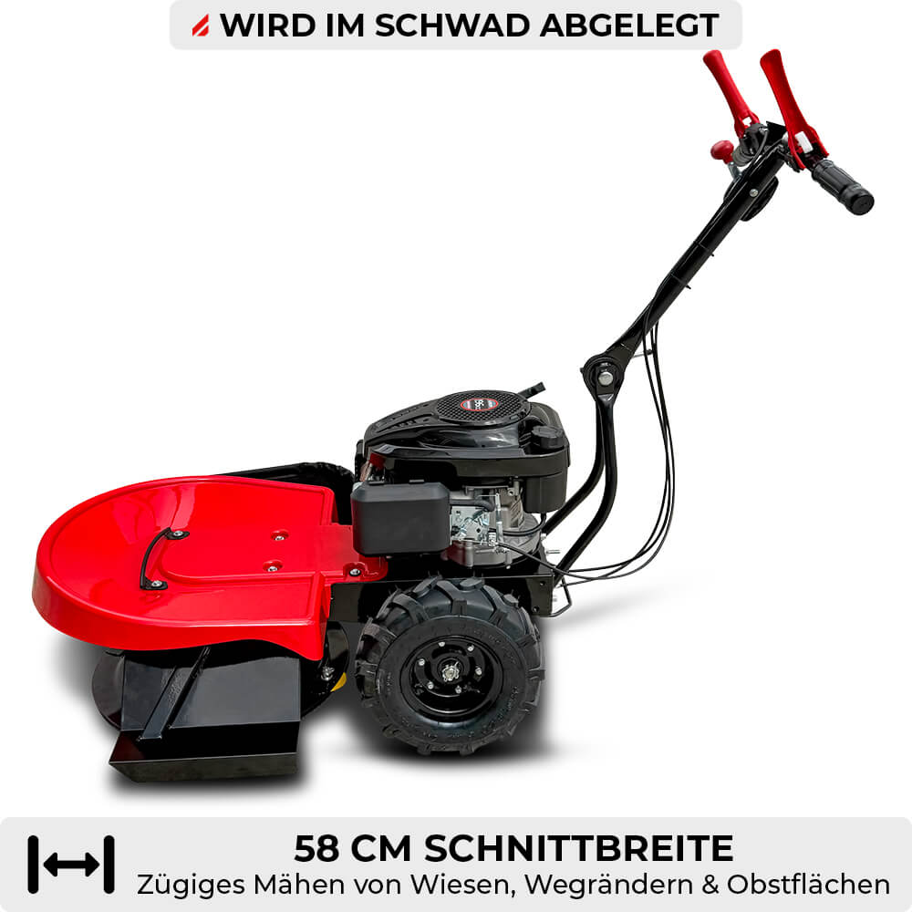 SCHORR Kreiselmäher RR580KRM Hochgrasmäher Sichelmäher 6PS 196ccm