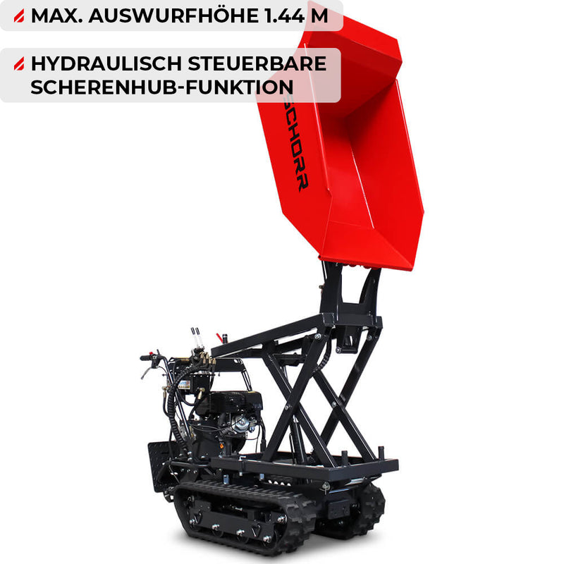 SCHORR Minidumper RR500DHKAH PRO [Hochkipper] 500kg PRO Raupendumper Mulde Benzindumper