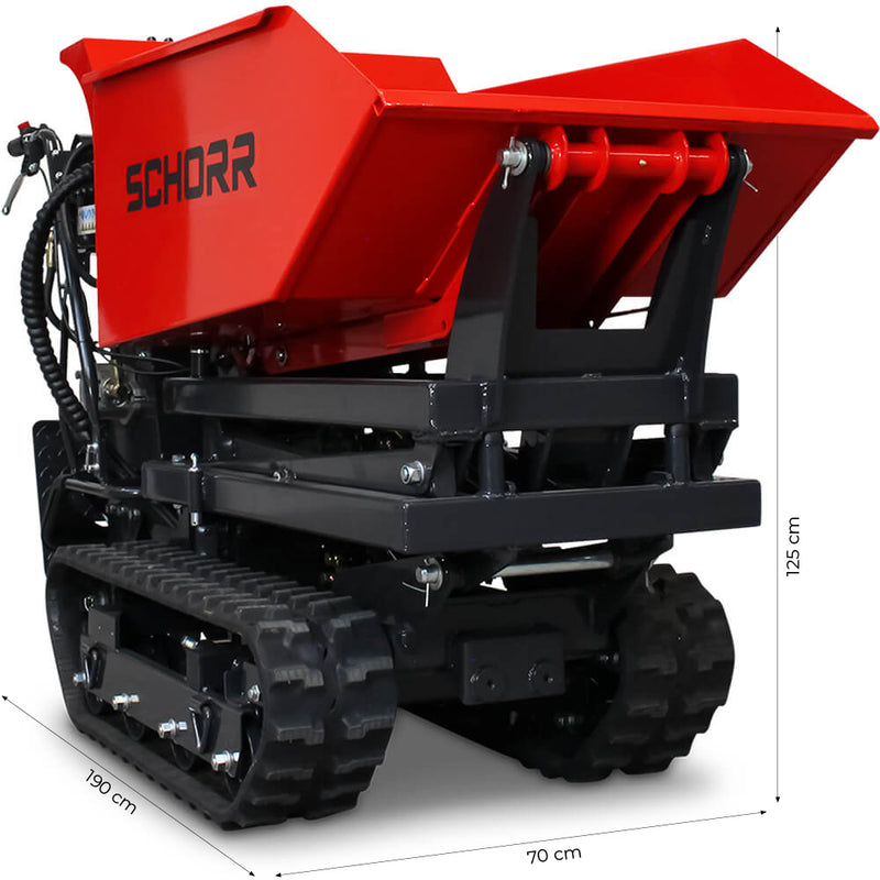 SCHORR Minidumper RR500DHKAH PRO [Hochkipper] 500kg PRO Raupendumper Mulde Benzindumper