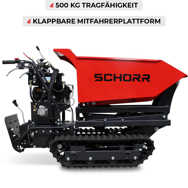 SCHORR Minidumper RR500DHKAH PRO [Hochkipper] 500kg PRO Raupendumper Mulde Benzindumper