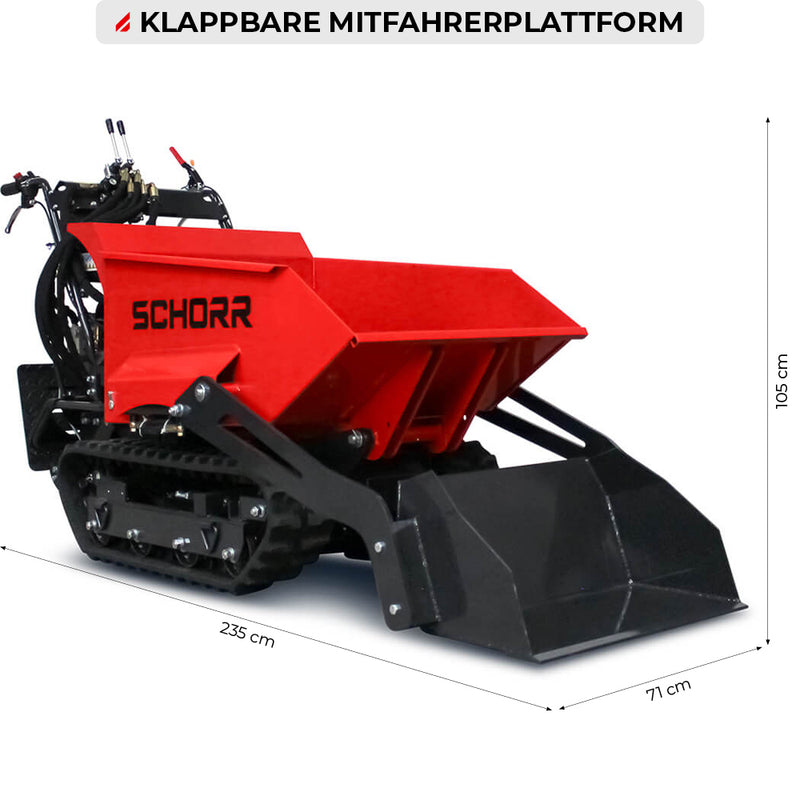 SCHORR Minidumper RR500DHKAS PRO [Selbstlader] 500kg Raupendumper Mulde Schaufeldumper