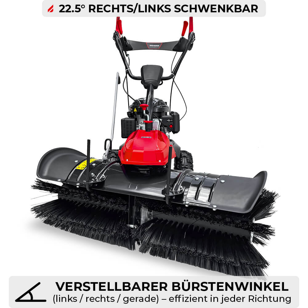 SCHORR RR1000KB Motorbesen inkl. Schneeschild und Auffangbehälter Kehrmaschine Benzin