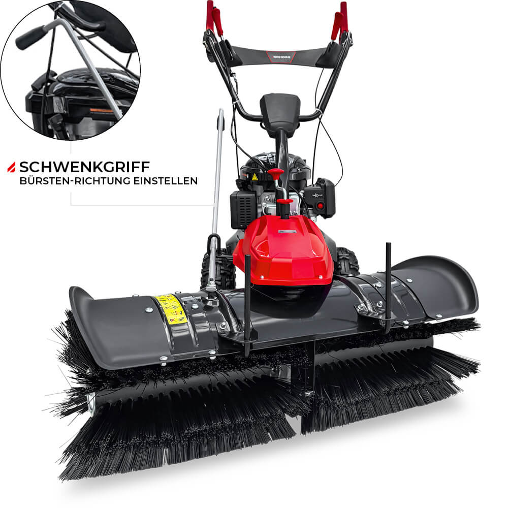 SCHORR RR1000KB Motorbesen inkl. Schneeschild und Auffangbehälter Kehrmaschine Benzin