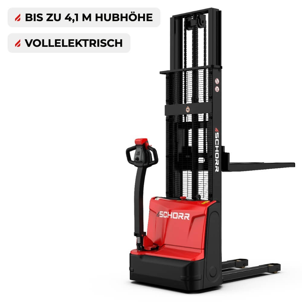 SCHORR Elektro Hochhubwagen PRO 1500KG (2,5m - 4,1m Hubhöhe)