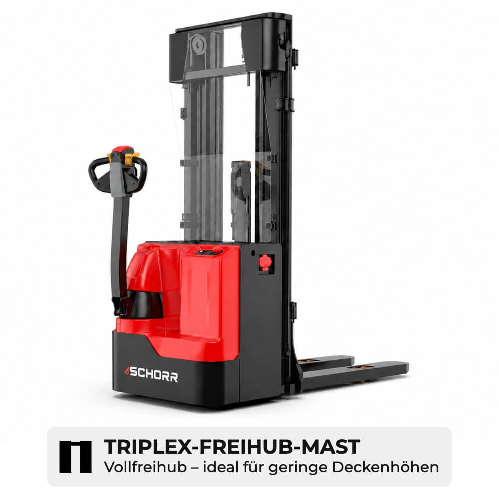 SCHORR Elektro Hochhubwagen Ultra 1600KG Freihub Lithium (5m - 5,5m Hubhöhe)