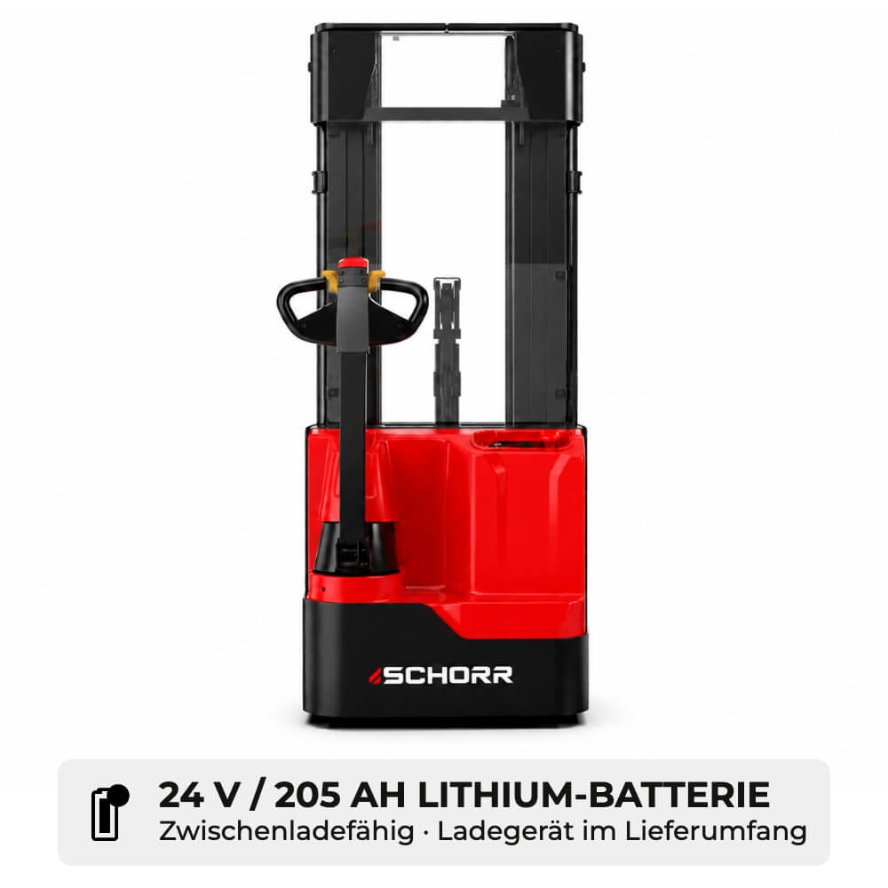 SCHORR Elektro Hochhubwagen Ultra 1600KG Freihub Lithium (5m - 5,5m Hubhöhe)