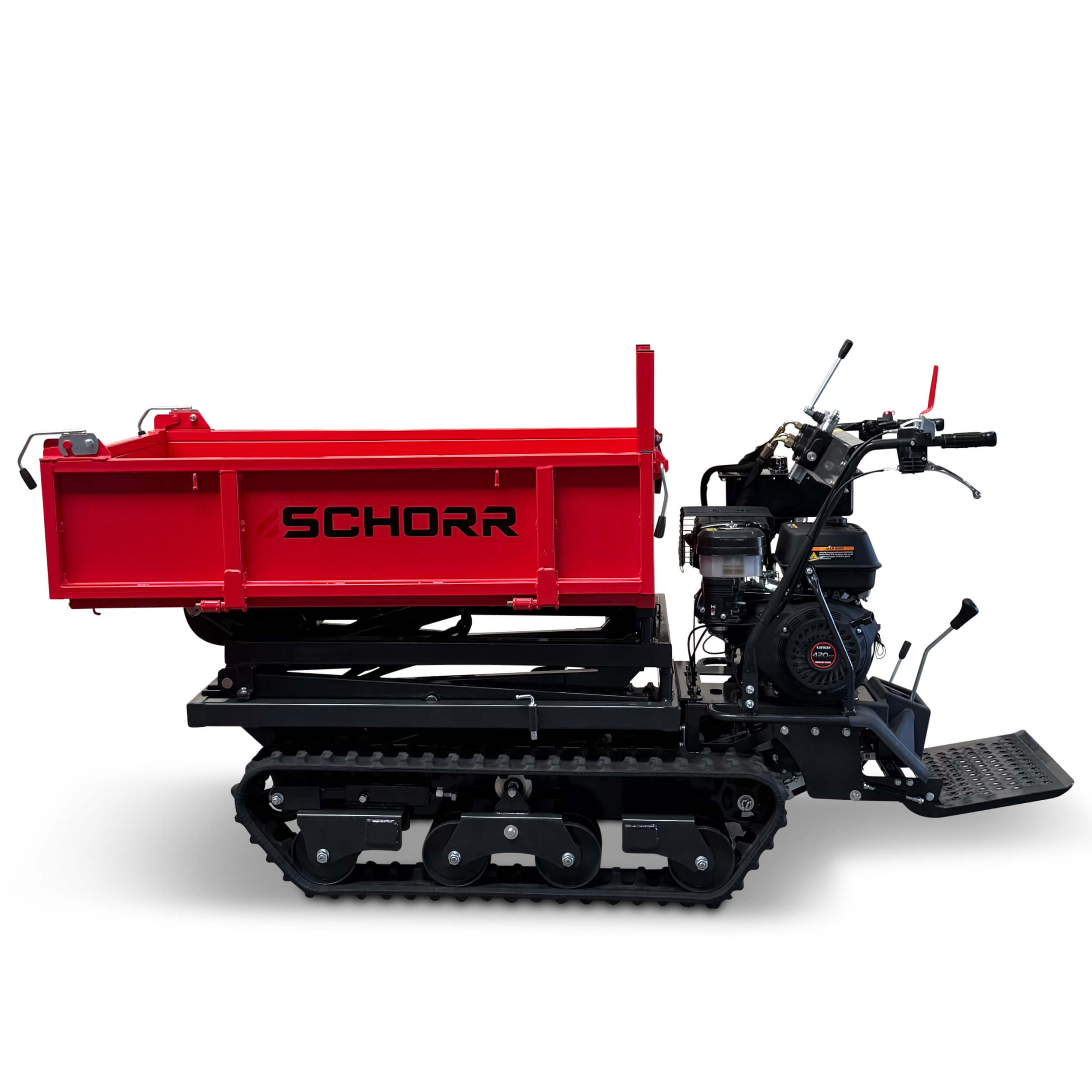 SCHORR Minidumper 1000kg RR1000DHKBH PRO [Hochkipper] PRO Raupendumper Flachmulde Benzindumper