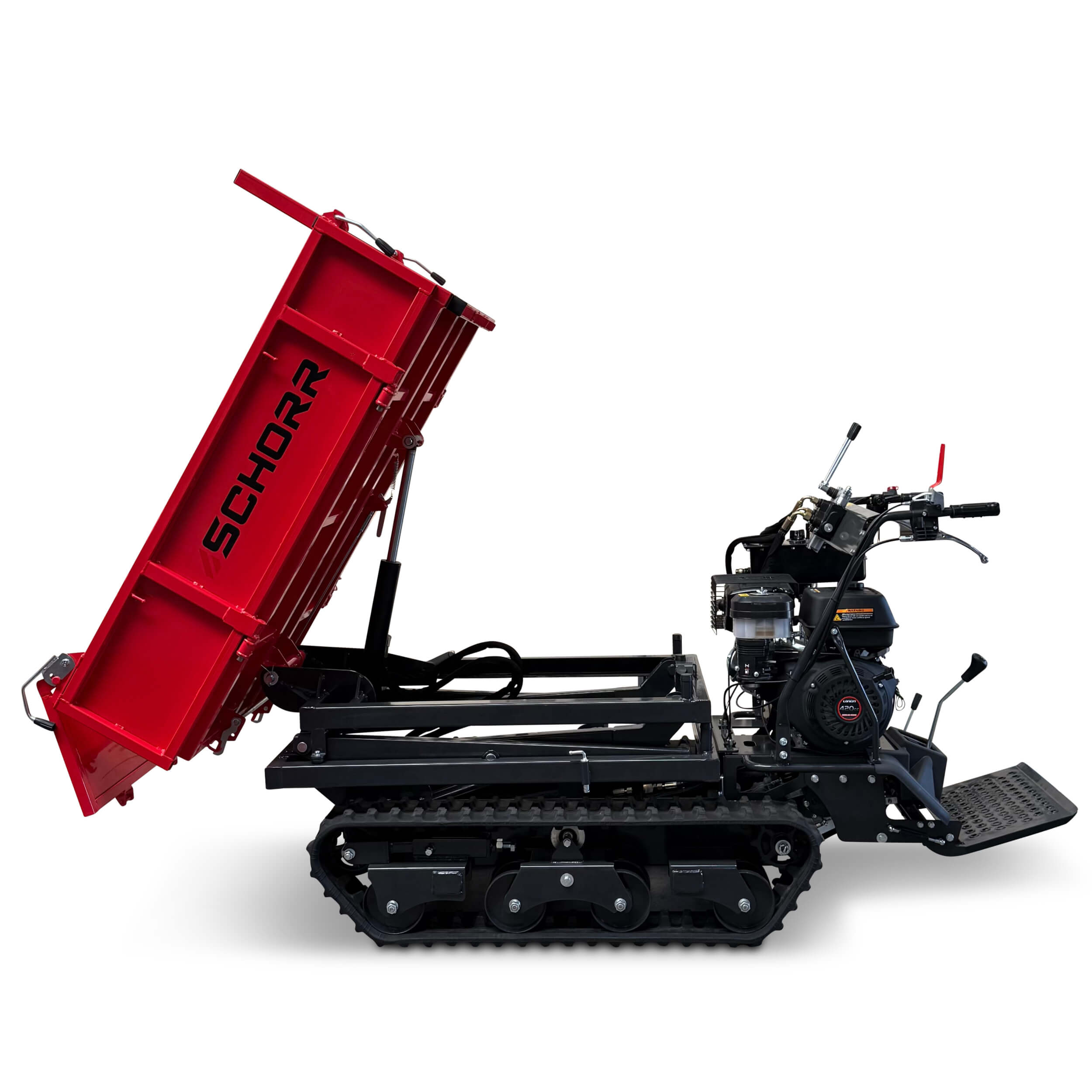 SCHORR Minidumper 1000kg RR1000DHKBH PRO [Hochkipper] PRO Raupendumper Flachmulde Benzindumper