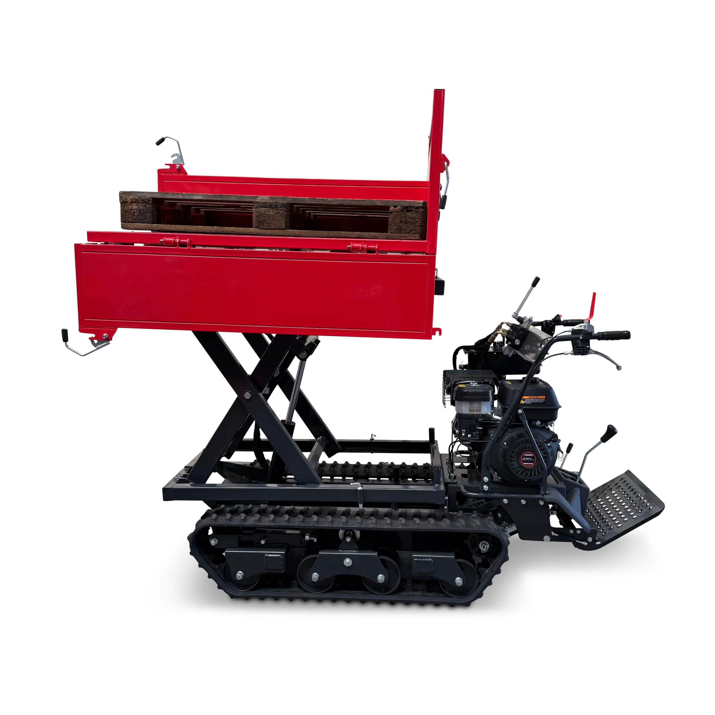 SCHORR Minidumper 1000kg RR1000DHKBH PRO [Hochkipper] PRO Raupendumper Flachmulde Benzindumper