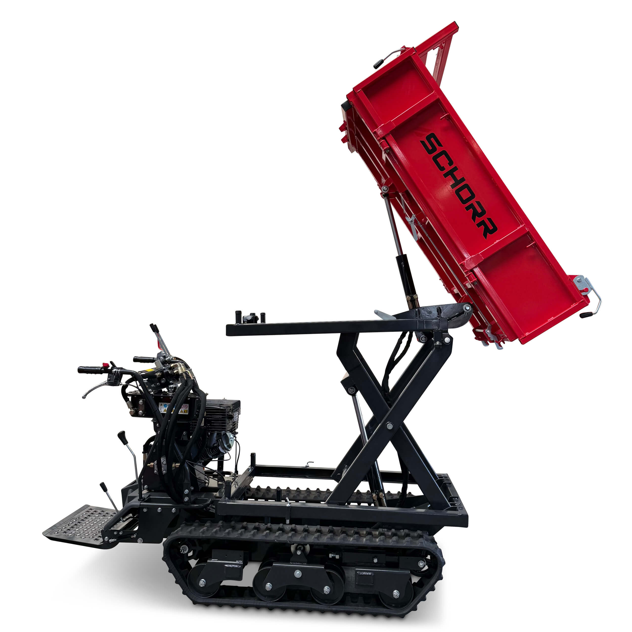 SCHORR Minidumper 1000kg RR1000DHKBH PRO [Hochkipper] PRO Raupendumper Flachmulde Benzindumper