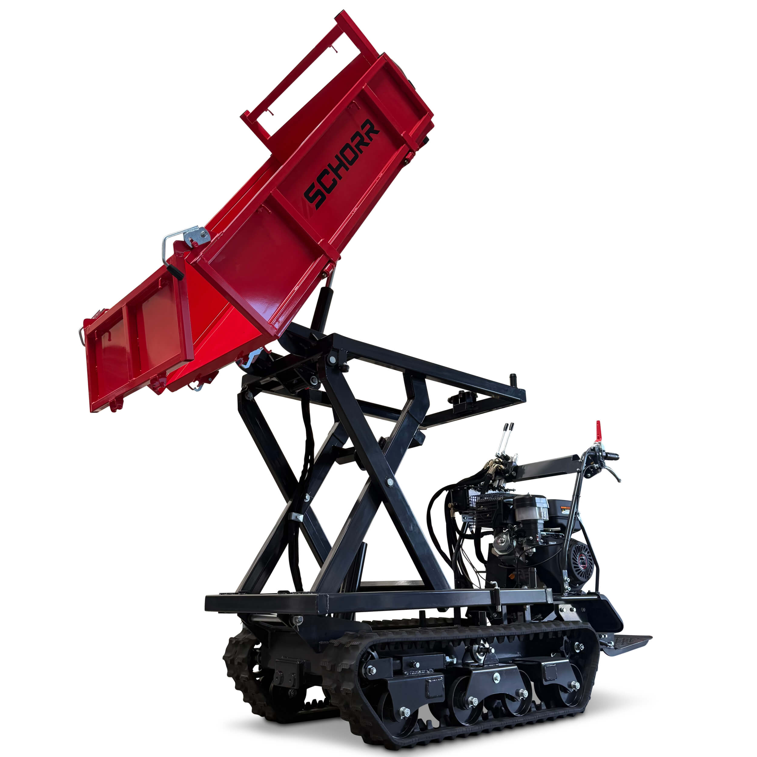 SCHORR Minidumper 1000kg RR1000DHKBH PRO [Hochkipper] PRO Raupendumper Flachmulde Benzindumper