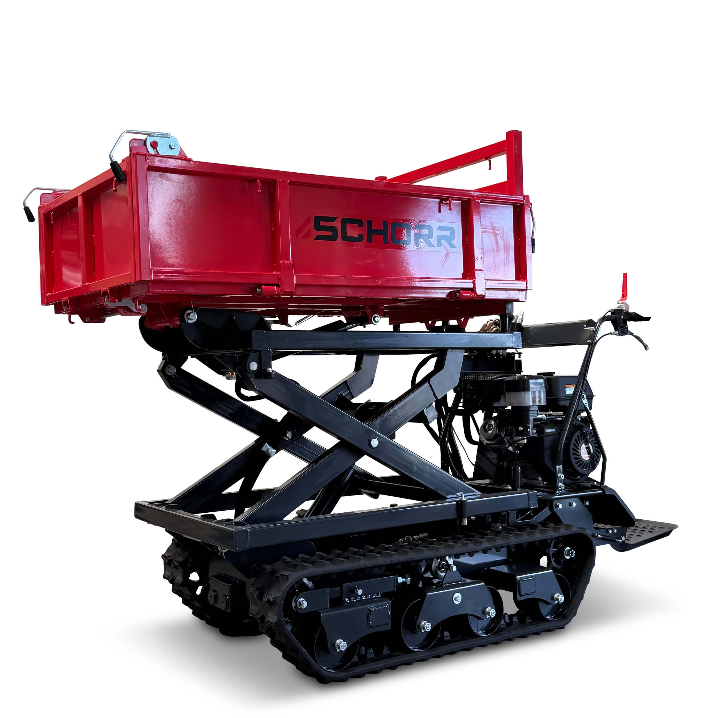 SCHORR Minidumper 1000kg RR1000DHKBH PRO [Hochkipper] PRO Raupendumper Flachmulde Benzindumper