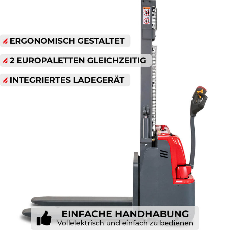 SCHORR Elektro Hochhubwagen DUO 1200KG Initialhub (2,5m bis 3,3m Hubhöhe)